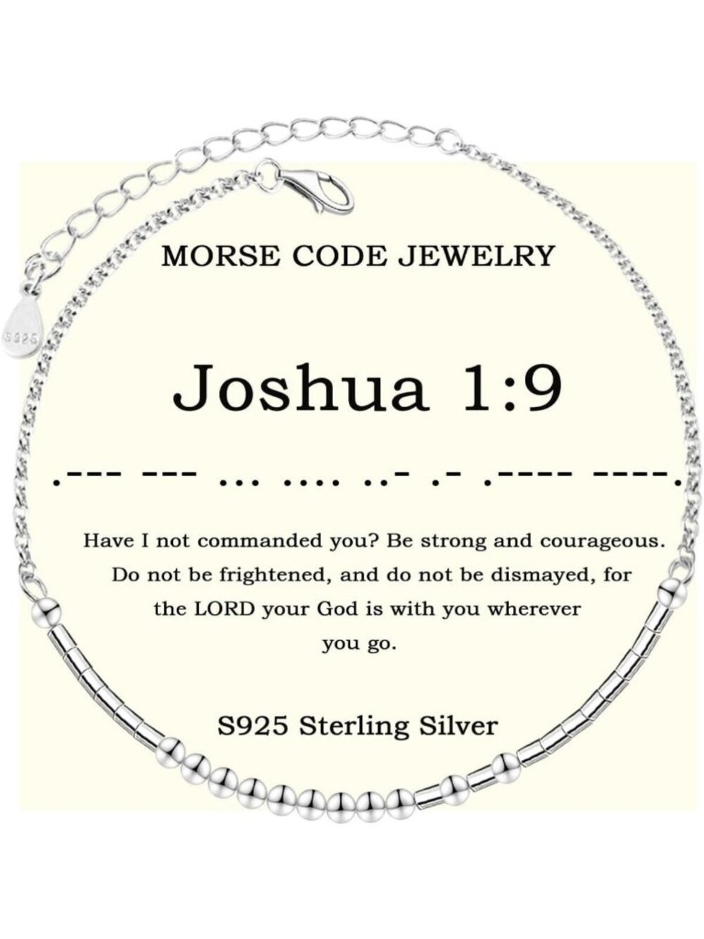 Sterling Silver Morse Code Bracelet for Women | Bible Verse Jewelry Gift